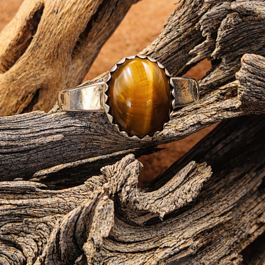 Tigers Eye Pinky Ring