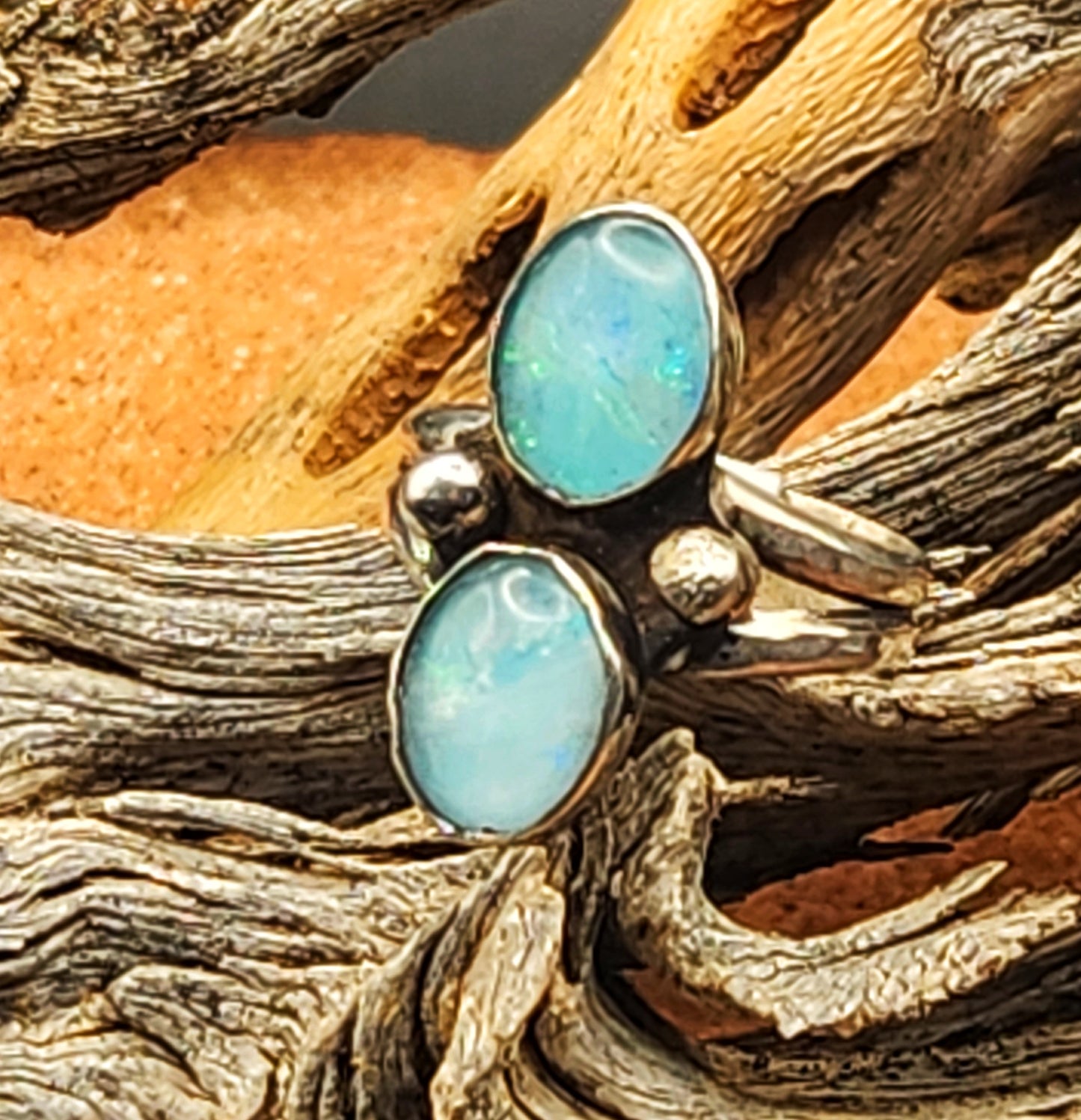 Double Opal Pinky Ring