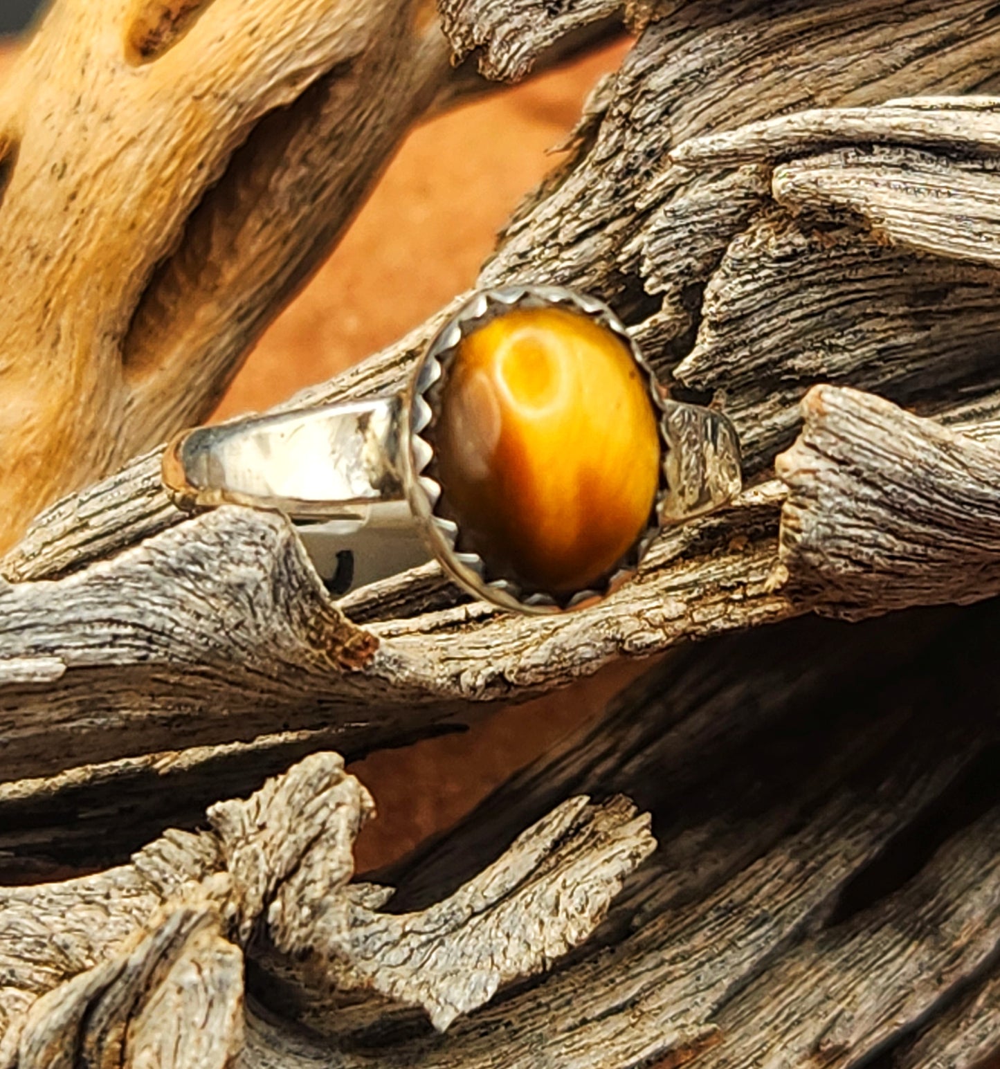 Tigers Eye Pinky Ring