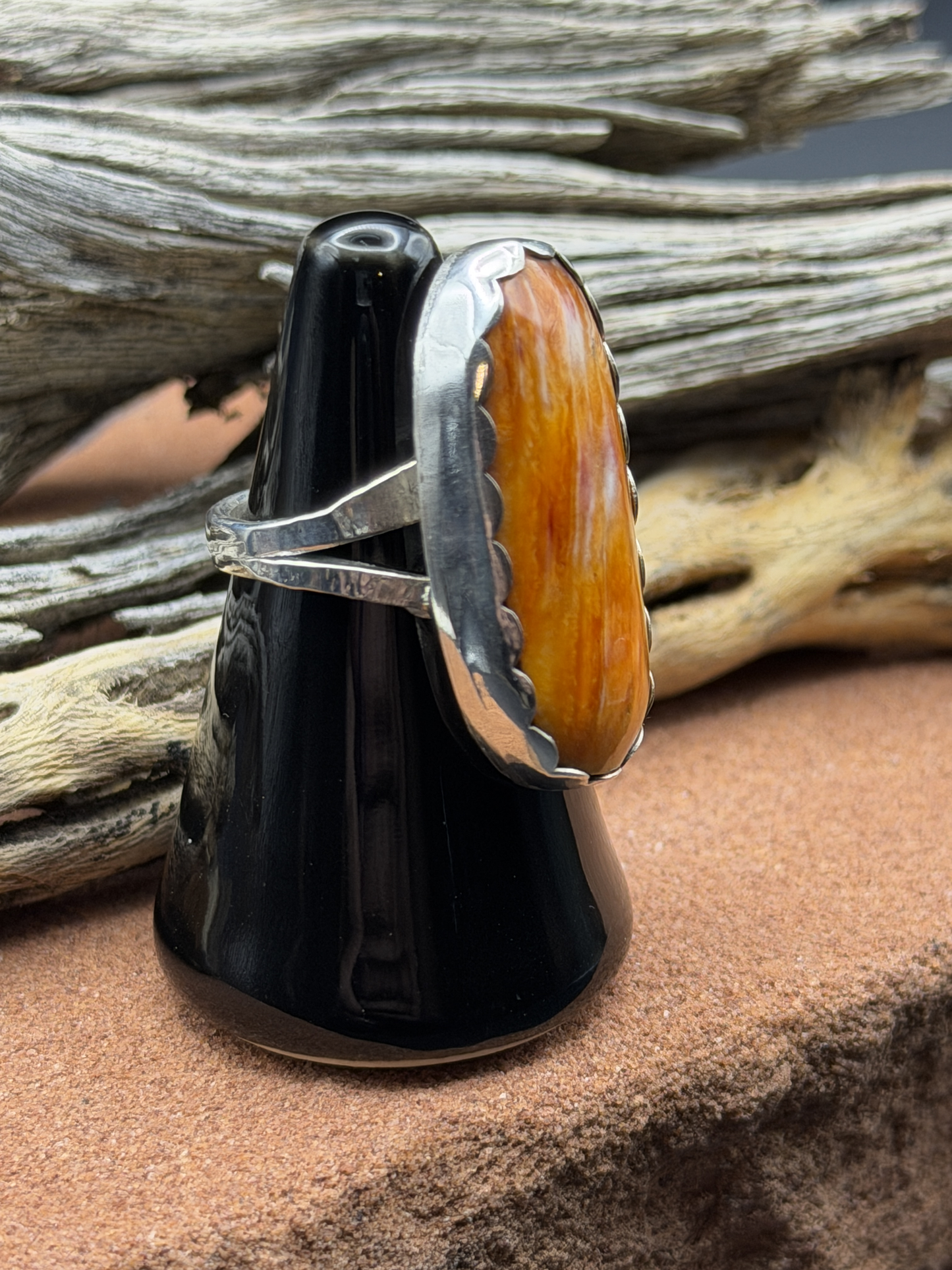 Orange Spiny Oyster Shell Ring