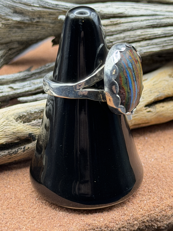 Rainbow Calsilica Ring