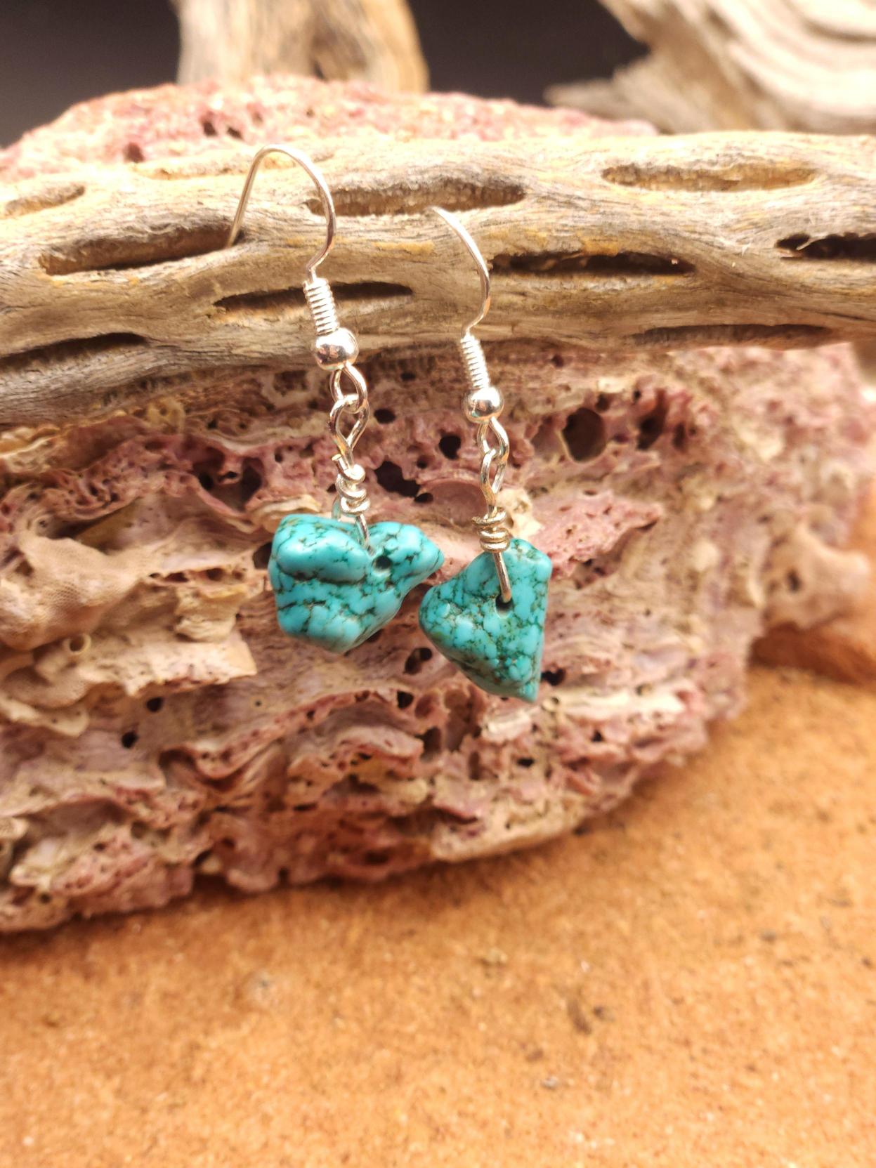 Turquoise Nugget Earrings