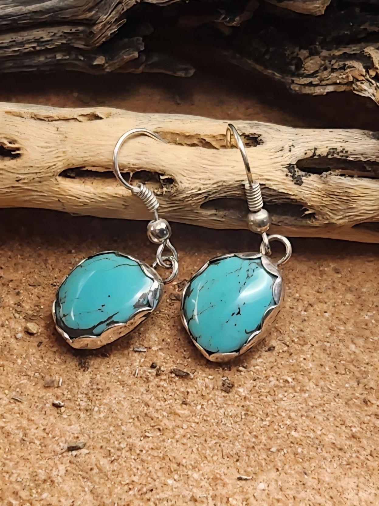 Polished Turquoise Earrings