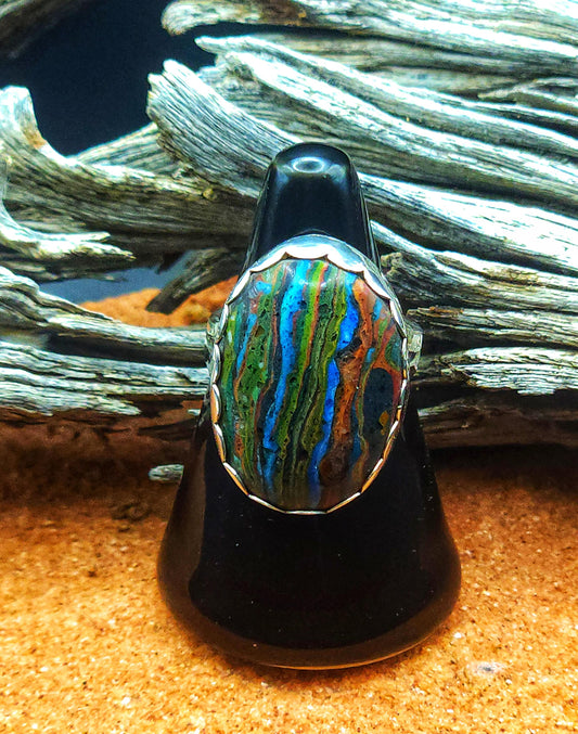 Rainbow Calsilica Ring