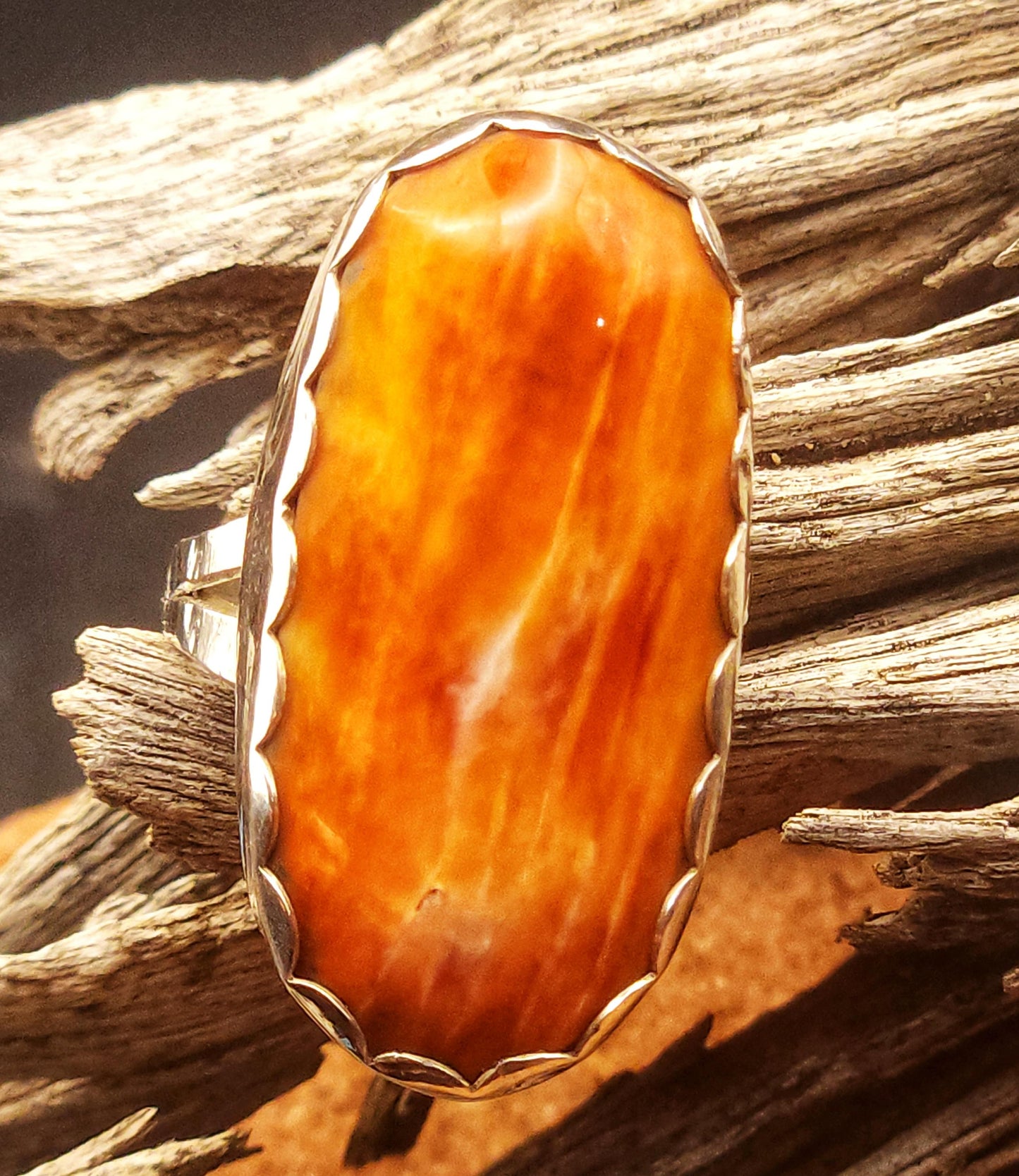 Orange Spiny Oyster Shell Ring
