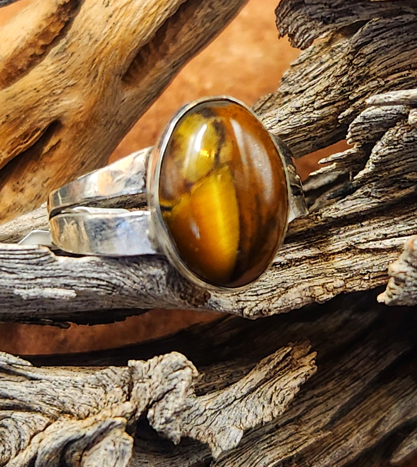 Tigers Eye Pinky Ring