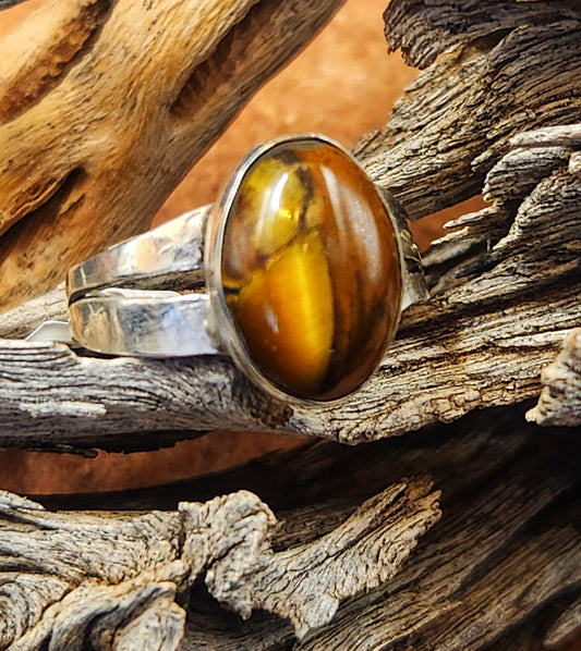 Tigers Eye Pinky Ring