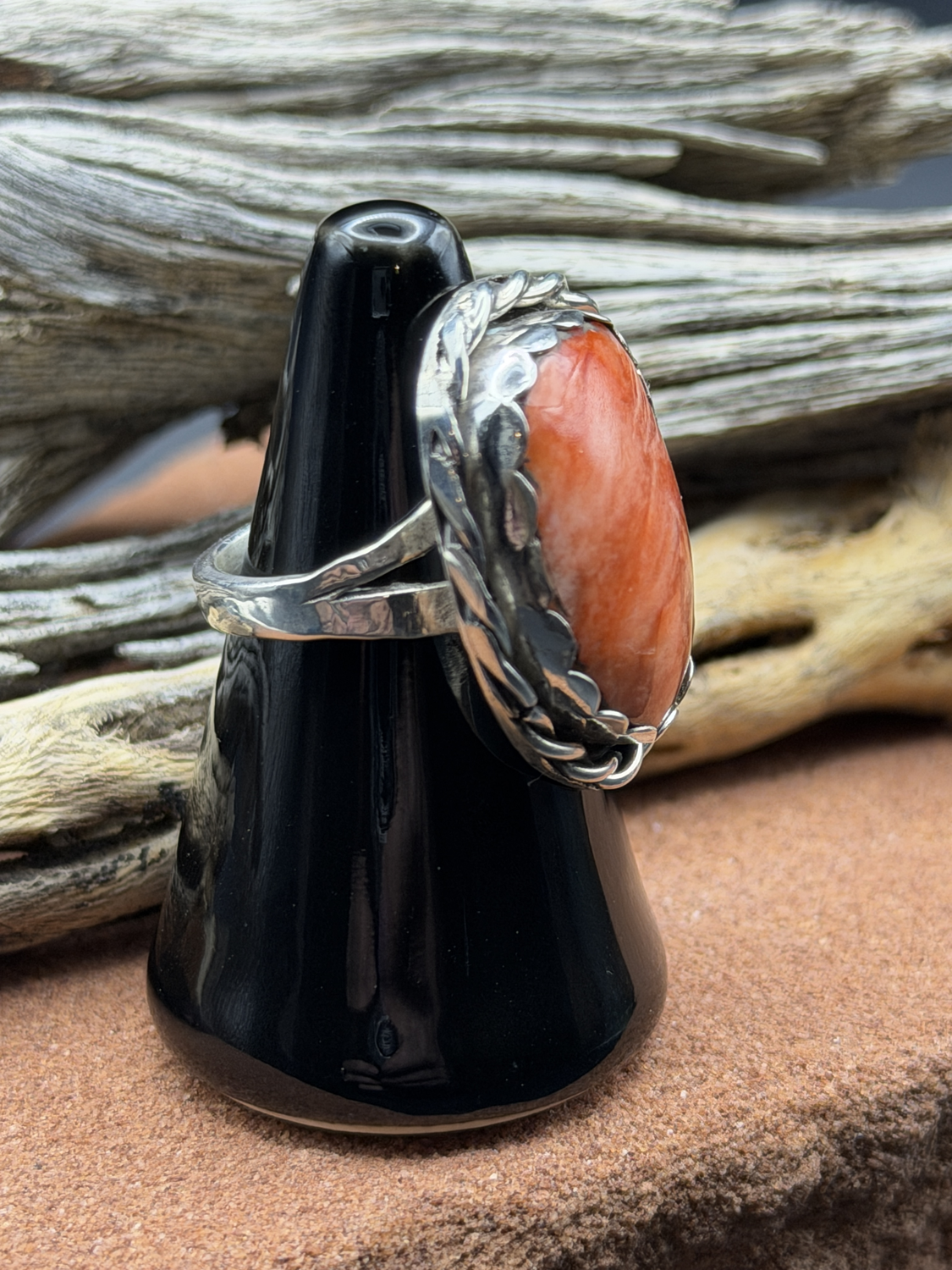 Orange Spiny Oyster Shell Ring